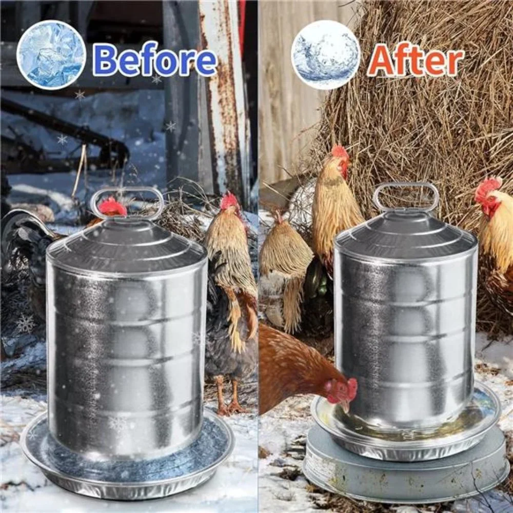Poultry Waterer Drinker Heated Base, Chicken Water Heater 125 Watts for Winter
